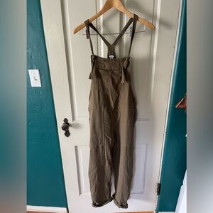 Aerie Lightweight Gauze overalls - Olive Green